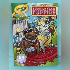 Crayola Superstar Puppy Coloring Book & Sticker Sheet 64 Pages NEW
